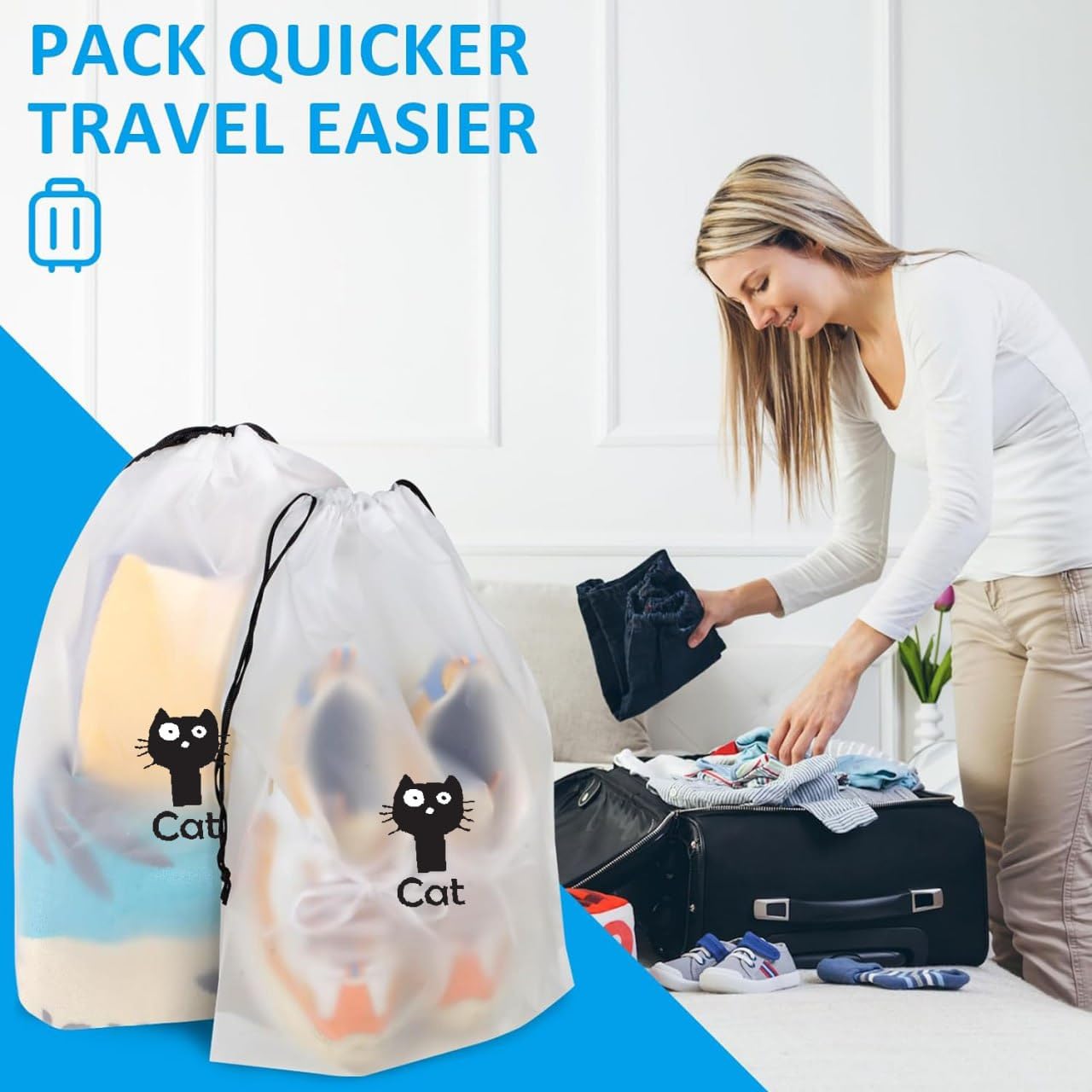 Shoe Bag Cover for Shoe Storage & Travelling Drawstring Bags Waterproof
