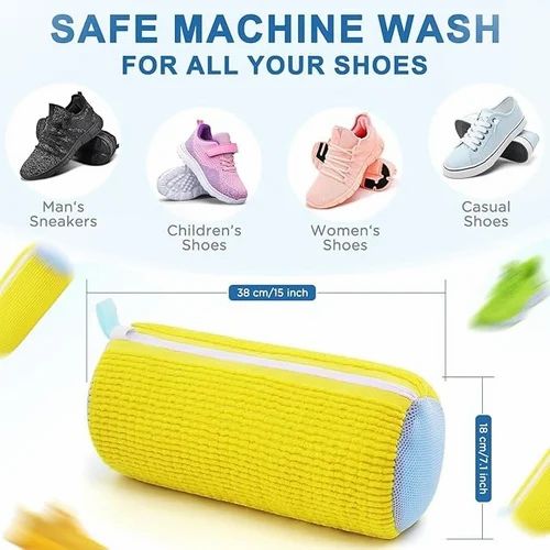 Shoe Washing Machine Bag, Invisible Zipper Side Opening Shoe Washing Bag for Washer and Dryer, 360° Cleaning, Shoe Laundry Bags for Sneakers,Delicates and Toys (Laundry Organizer Bag)